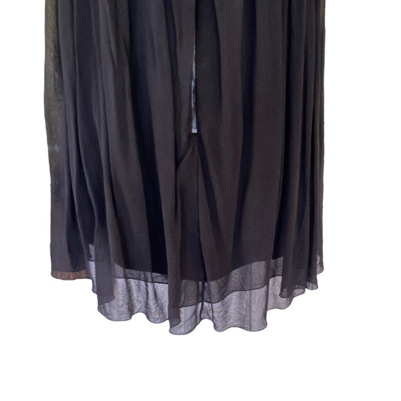 Lafayette 148 Silk Black Semi Sheer Overlay Layered crinkle Tunic Top Dress - 10 - Picture 8 of 12